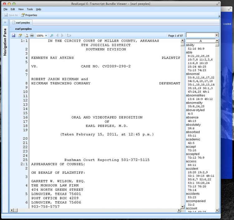 real legal e transcript viewer for mac